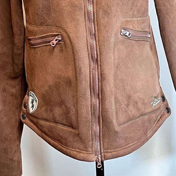 Moxie Equestrian Cavalero Techno Faux Suede Sherpa Stable Jacket Sz M - Picture 6 of 11